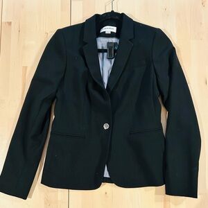Calvin Klein Black One-Button Tailored Blazer | Petite Size 2P | Professional